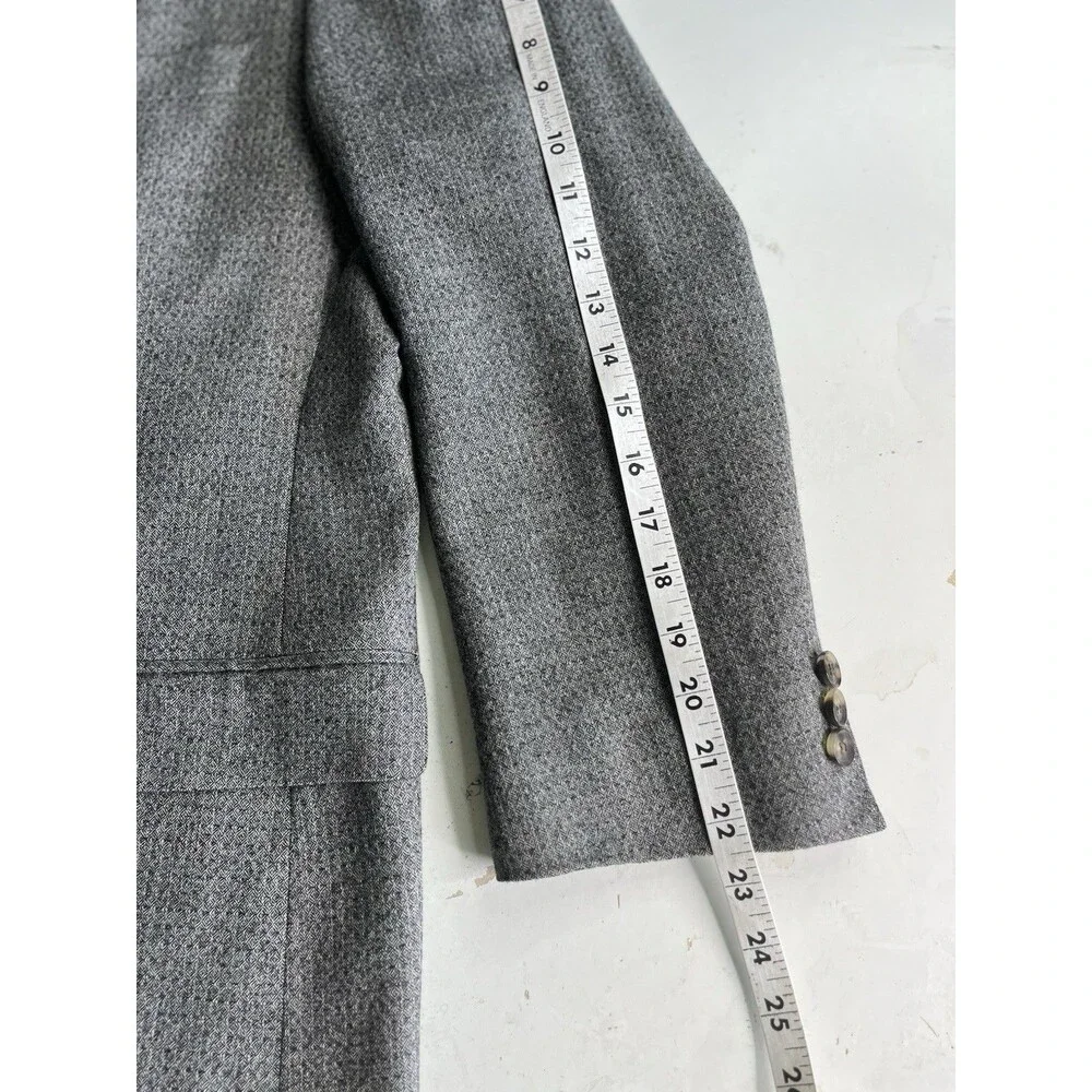 Hugo Boss Blazer Men 40R Rossellini/Movie Grey Geometric Textured Cashmere Wool